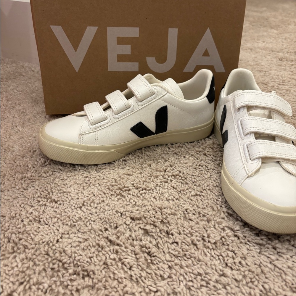 Veja Recife Velcro White and Black Sneakers